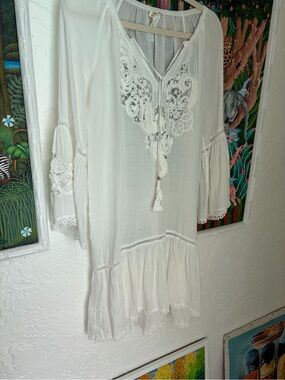 Emamo White Lightweight Cotton Tunic Top